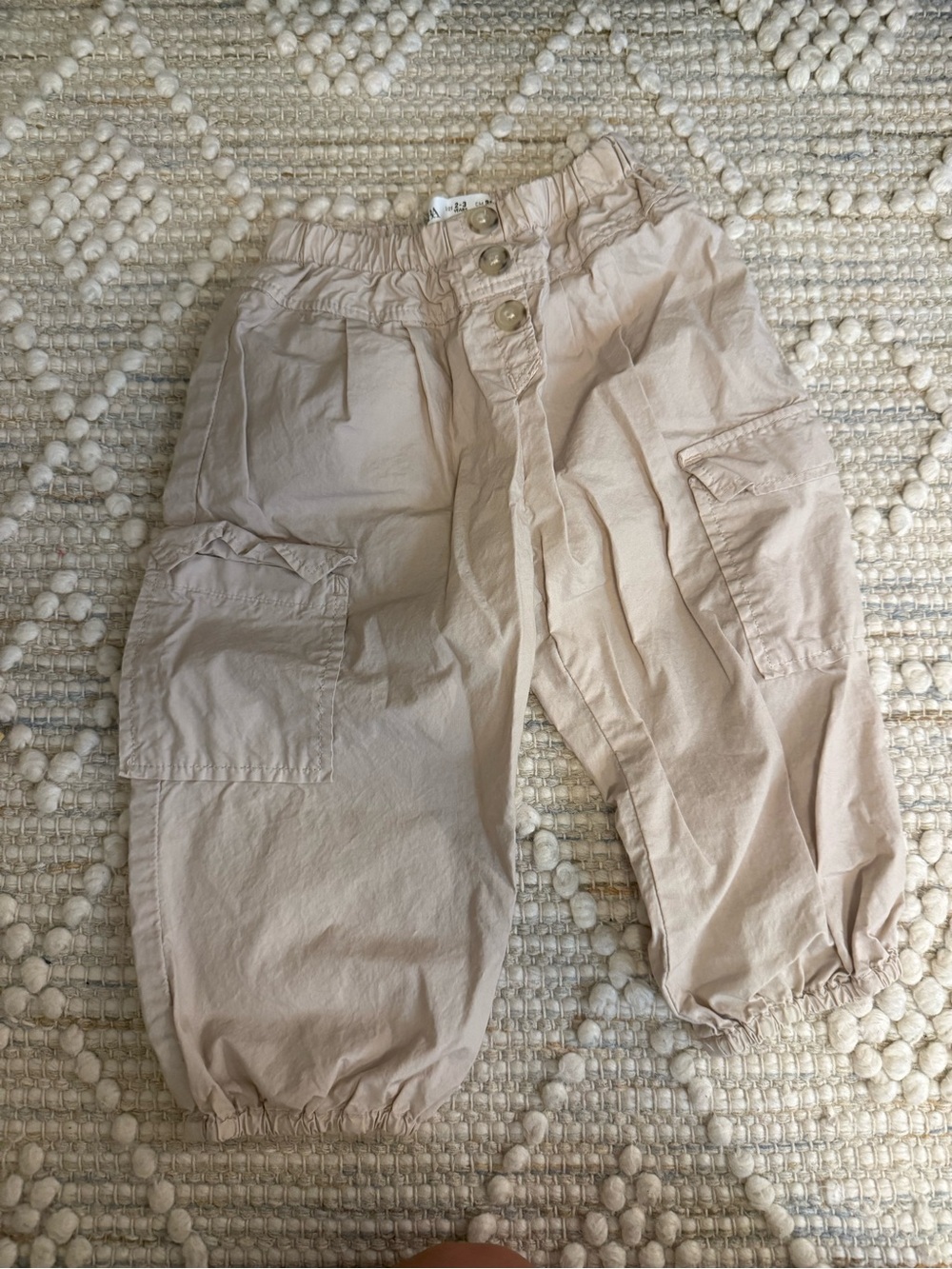 Zara Beige Cargo Jogger Pants for Kids